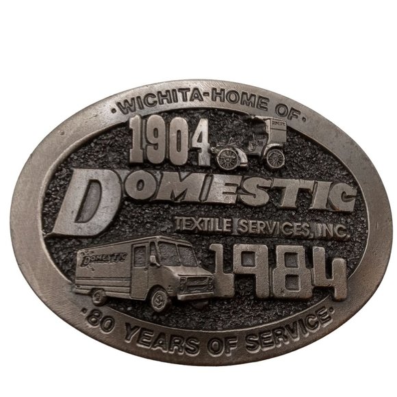 Laundry Service Buckle Wichita KS Domestic Textile Services Kansas Cargo Vintage - Picture 1 of 9